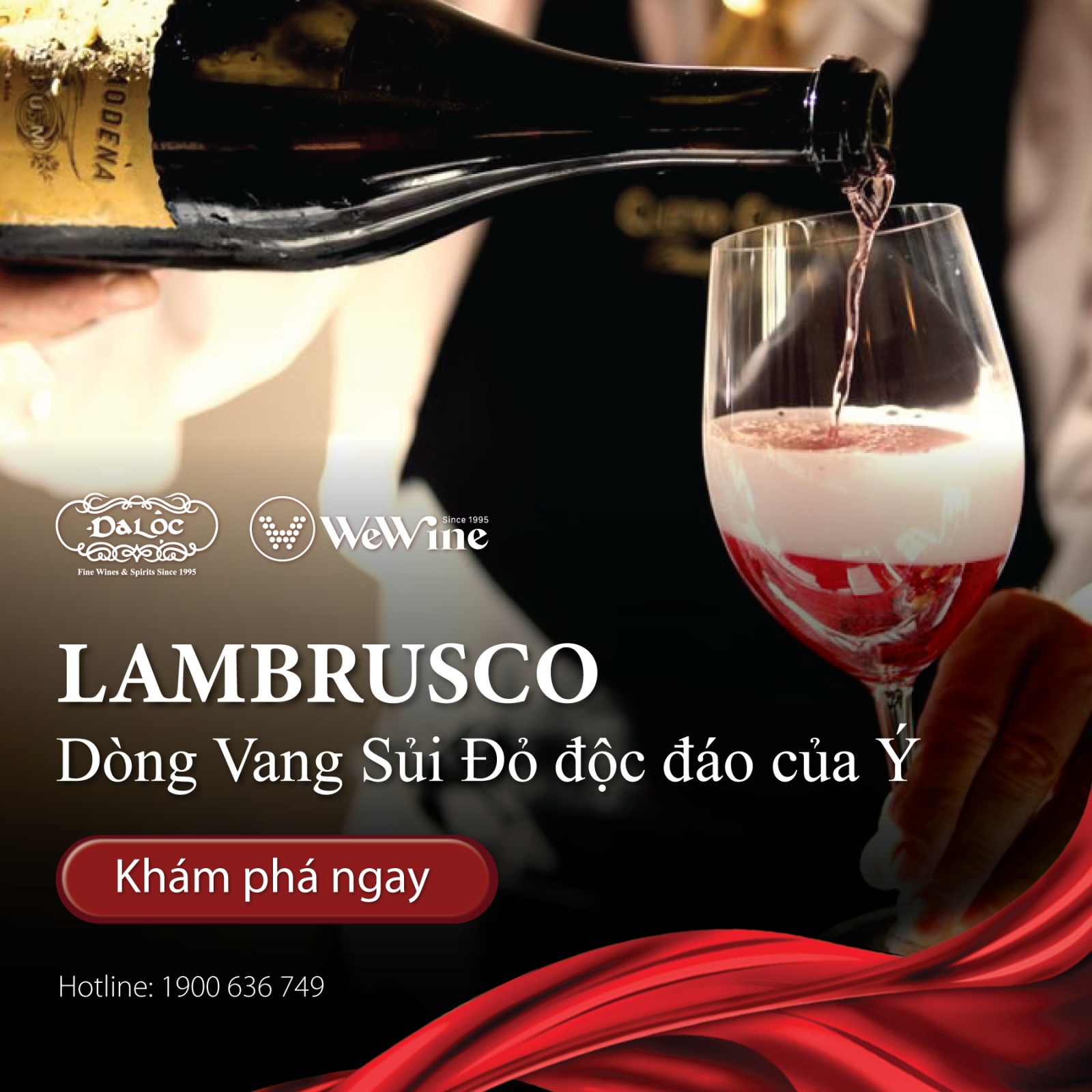 Rượu vang sủi đỏ Lambrusco Ý