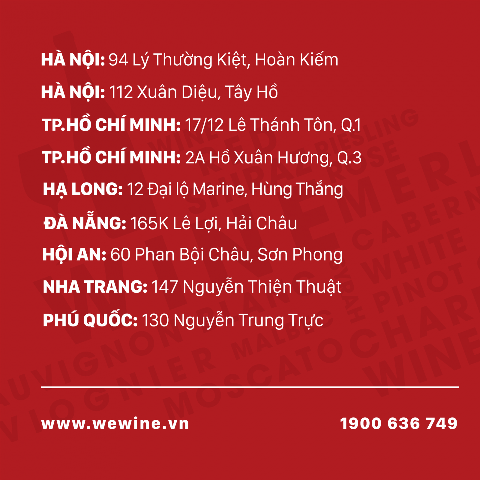 Hệ thống cửa hàng Rượu vang WeWine Việt Nam