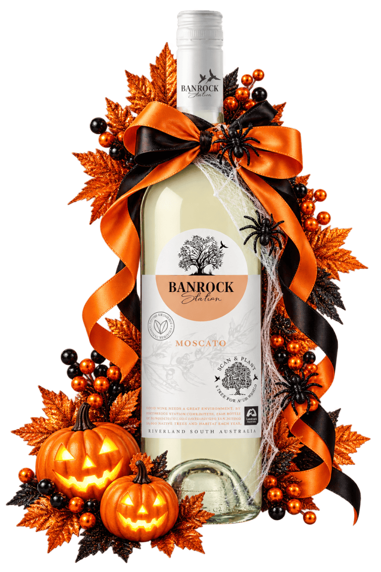 halloween Banrock Station White Moscato Vegan