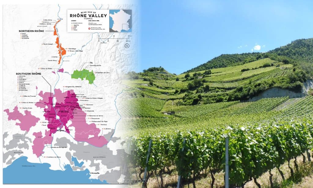 Vùng rượu vang Pháp Rhône Valley - sản phẩm của ánh nắng Địa Trung Hải và gió Mistral, tạo nên những chai rượu đậm đà và ấm áp